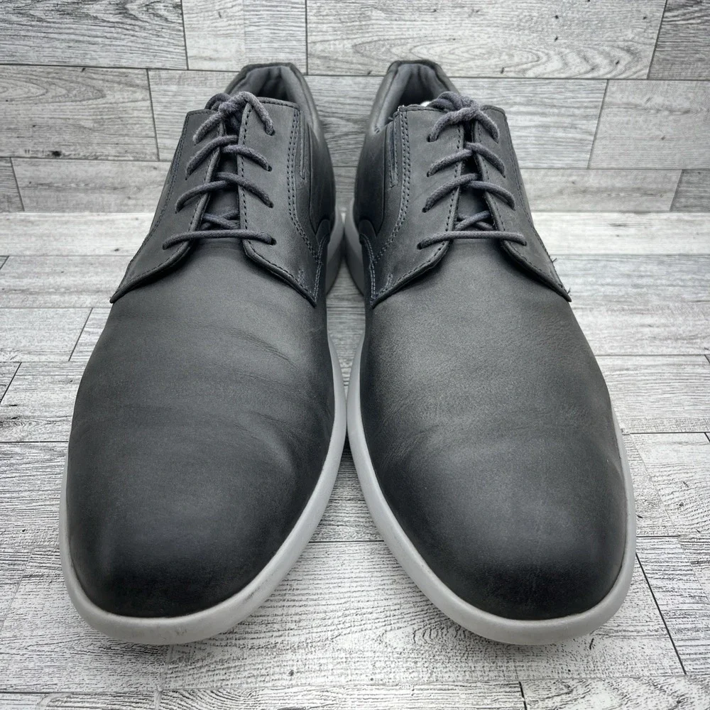 Rockport Total‎ Motion Gray Leather Plain Toe Sneaker Shoes Men Size 11